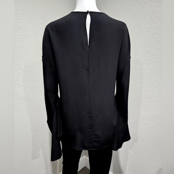GIVENCHY silk black bell sleeve blouse - Picture 2 of 9